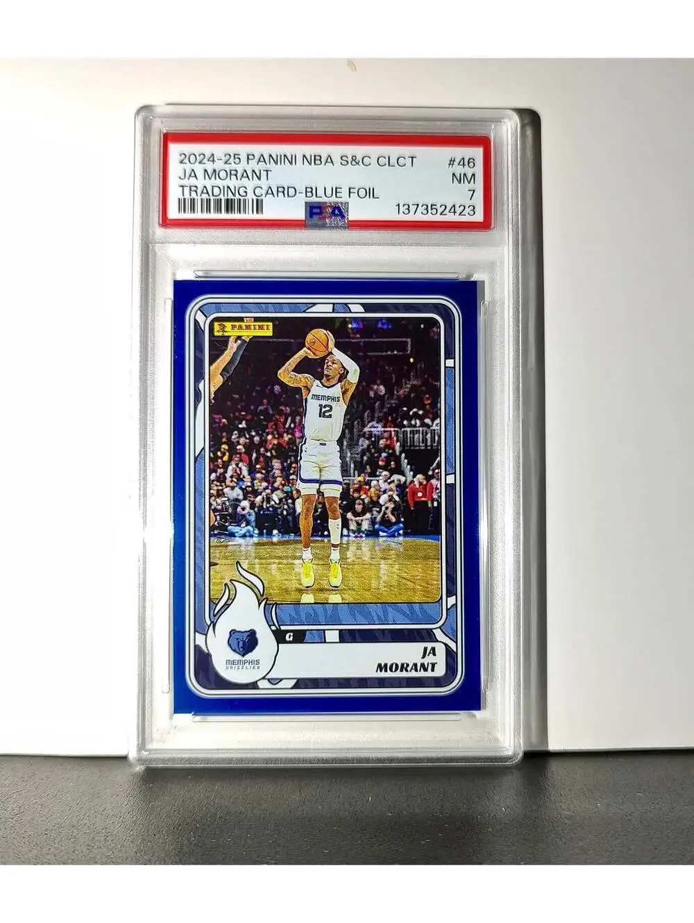 Ja Morant 2024-25 Panini NBA #46 Sticker 9/215 Blue Foil PSA 7 NM